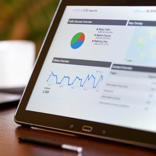 Tablet mit Google AdWords Grafik