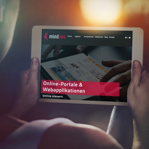 Mindtwo Webseite auf einem Tablet