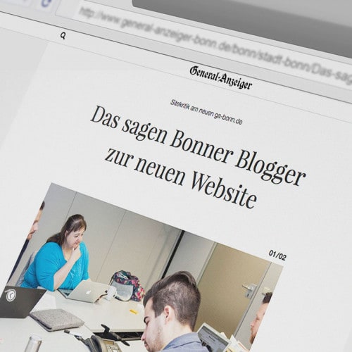 Auszug aus dem General Anzeiger Online-Relaunch