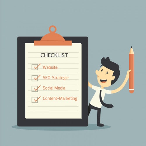 Checklisten-Grafik für Online Marketing