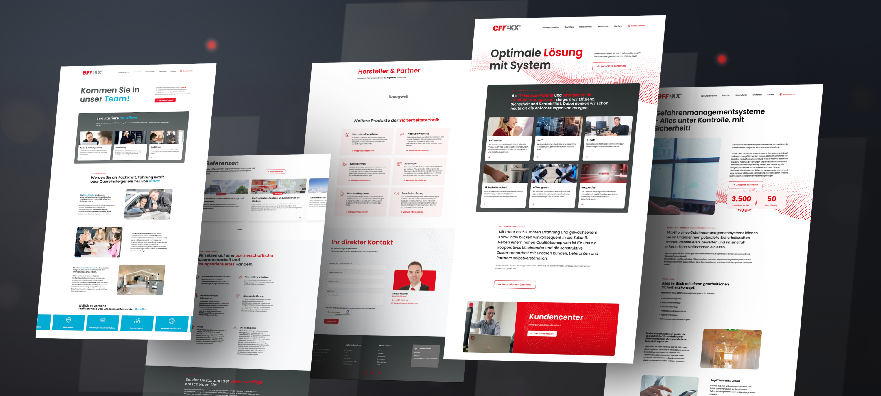 Mockups der effexx Corporate Website mit neuem Design und klarer Struktur