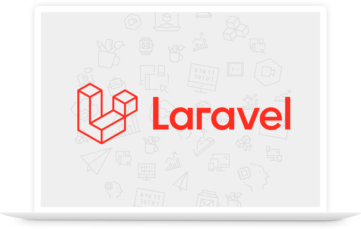 Macbook mit Laravel Logo